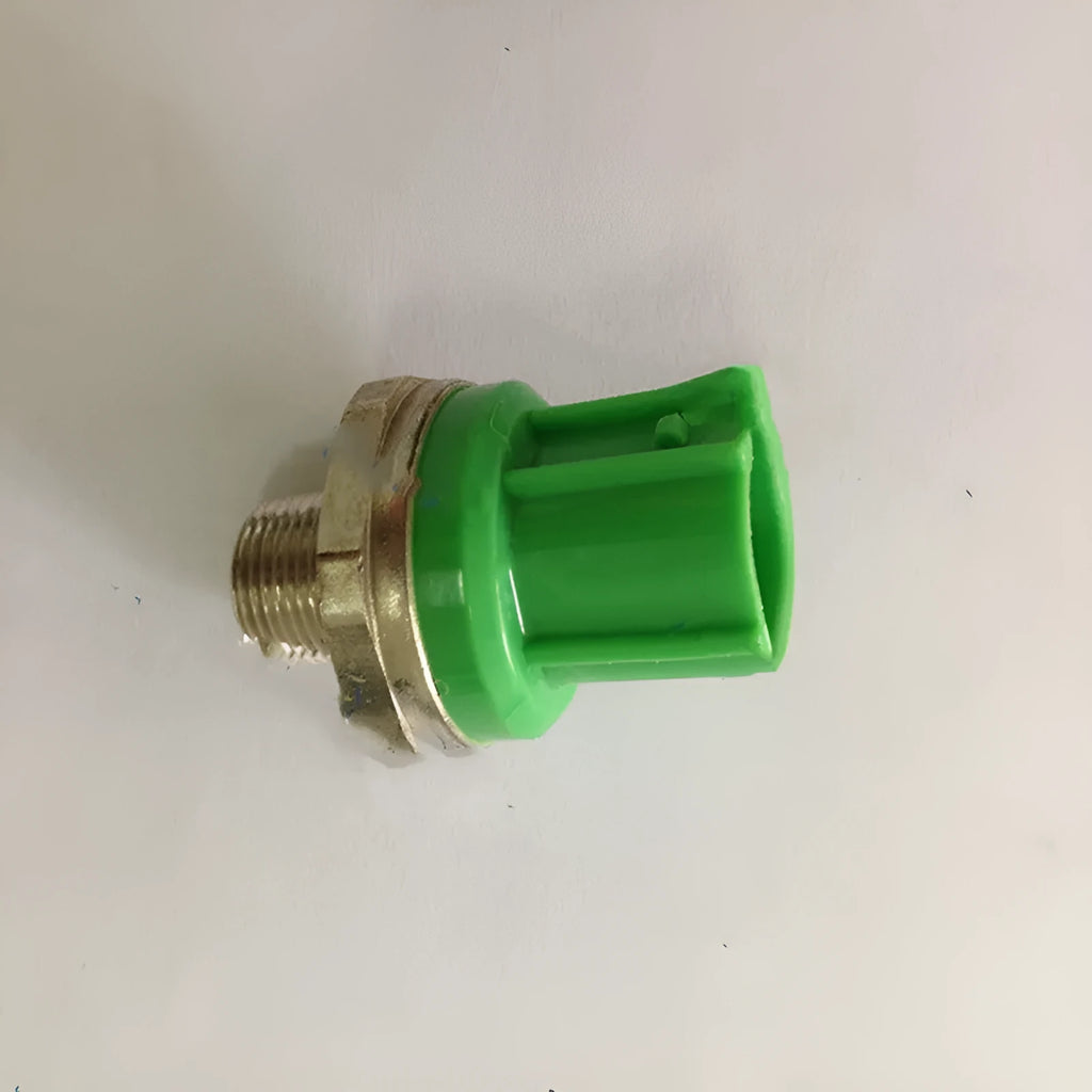Green car knock sensor with metal and plastic construction for engine knock detection