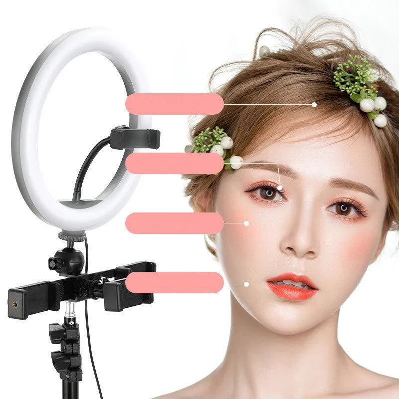 10 inch ring selfie beautifying light with metal bracket for smartphone photography