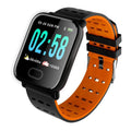 A6 smart bracelet in blue silicone strap with 1.3-inch colour screen on wrist