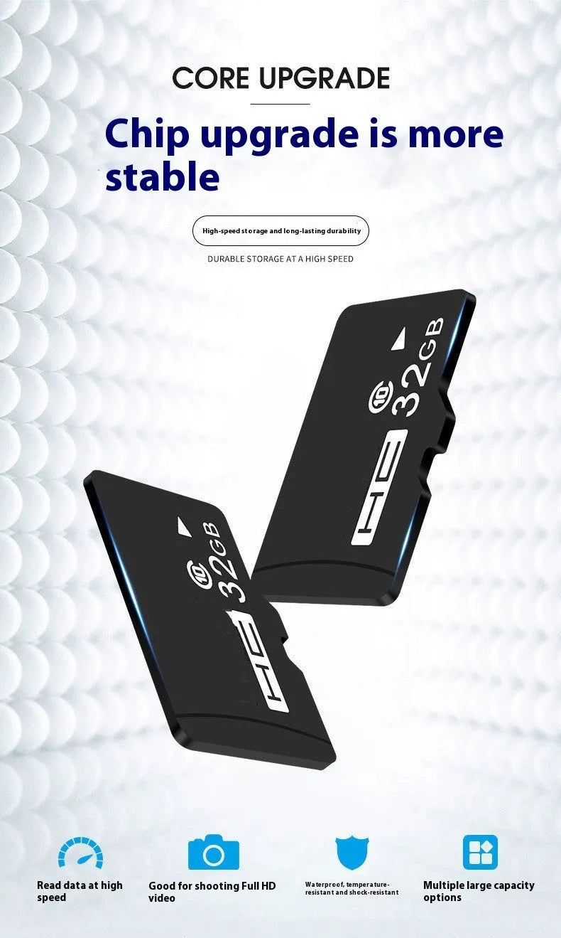 TF memory card for CCTV security cameras and dash cams in 128GB, 256GB, or 512GB capacities