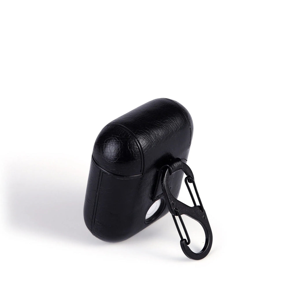 Genuine leather AirPods case in four colour options: black, brown, light brown, red