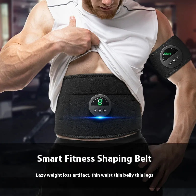 Slimming fitness belt with digital display for waist and abdomen workouts.