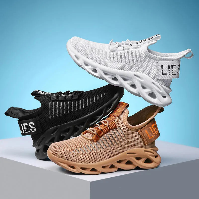 Children's trendy street-style coconut sneakers with Velcro strap in black, khaki, or white colours