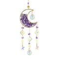 K9 crystal moon pendant for car in blue, green, pink, purple, or white.