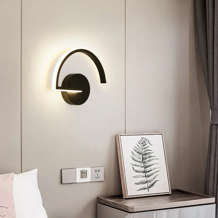 LED reading wall light aluminium petal shade 120x220x70mm white light style