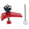 Red aluminium alloy woodworking table block slide holder with flat mouth clamp jaws