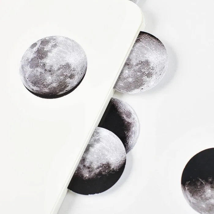 Black moon phase and planet sticker set with 45 pieces for hand account decoration