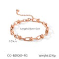 Stainless steel horseshoe chain jewellery set with titanium pendant in multiple colour options