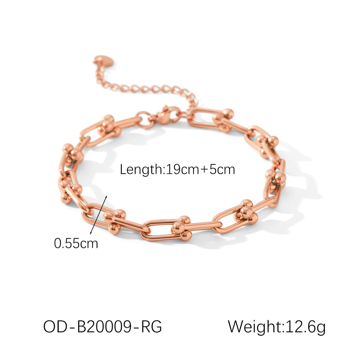 Stainless steel horseshoe chain jewellery set with titanium pendant in multiple colour options