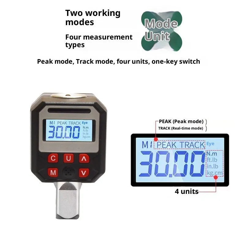 Digital torque meter model 17-340 with digital display, 6-piece set for torque measurement from 17 to 340 Nm