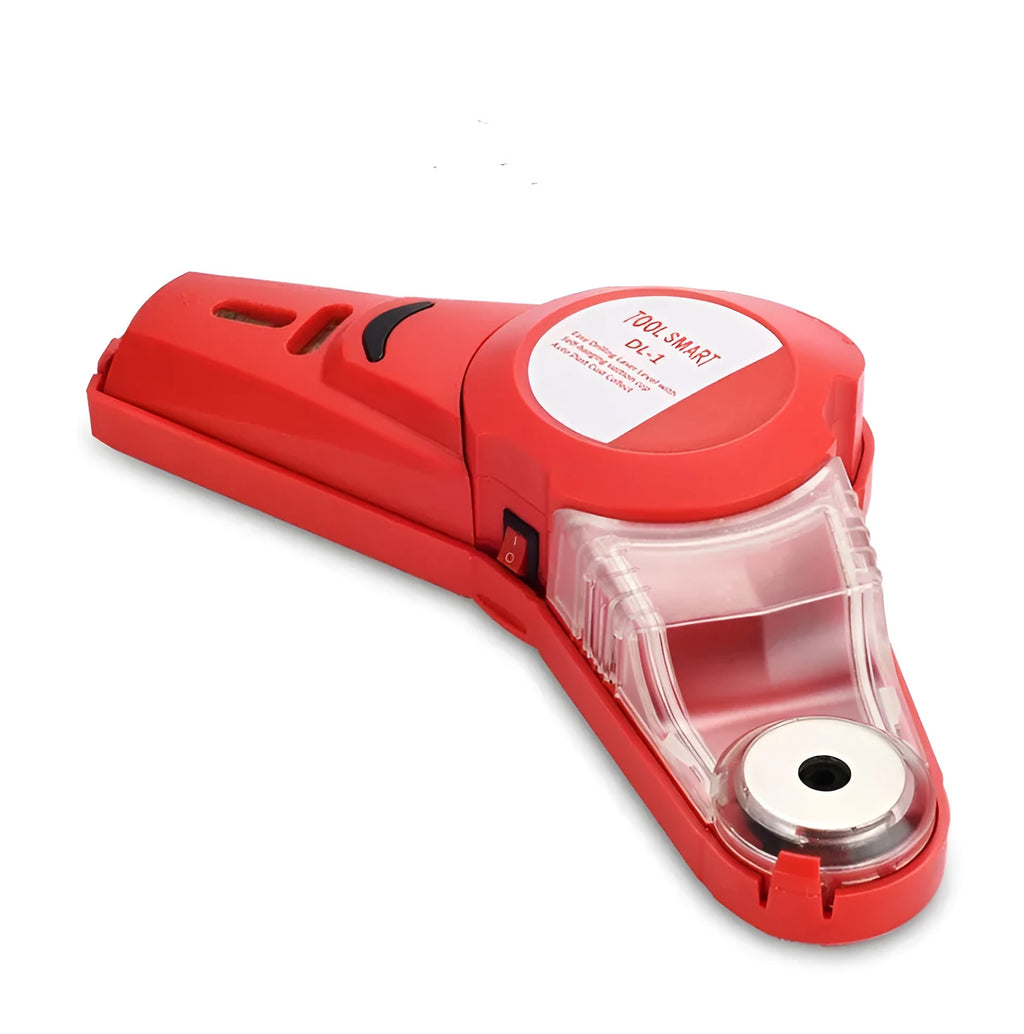 Portable infrared laser level with red beam for woodworking positioning tasks