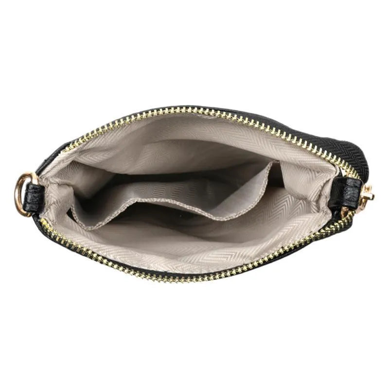 Soft square vertical PU shoulder messenger bag with sandwich pocket and file compartment