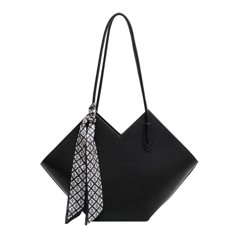 Women's large capacity PU leather shoulder bag in horizontal square shape with eight colour options
