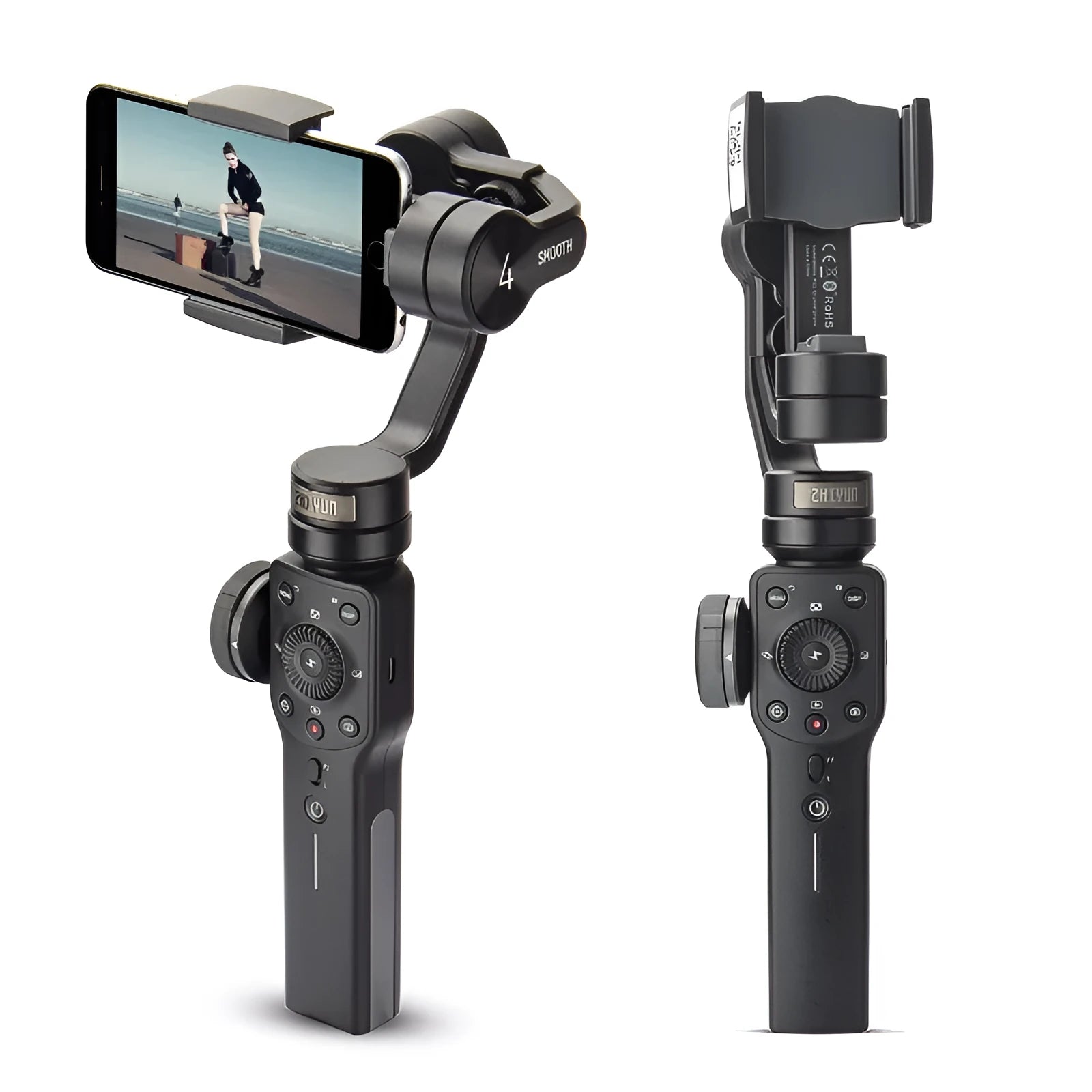 Black mobile phone shooting stabilizer handheld gimbal with ABS construction
