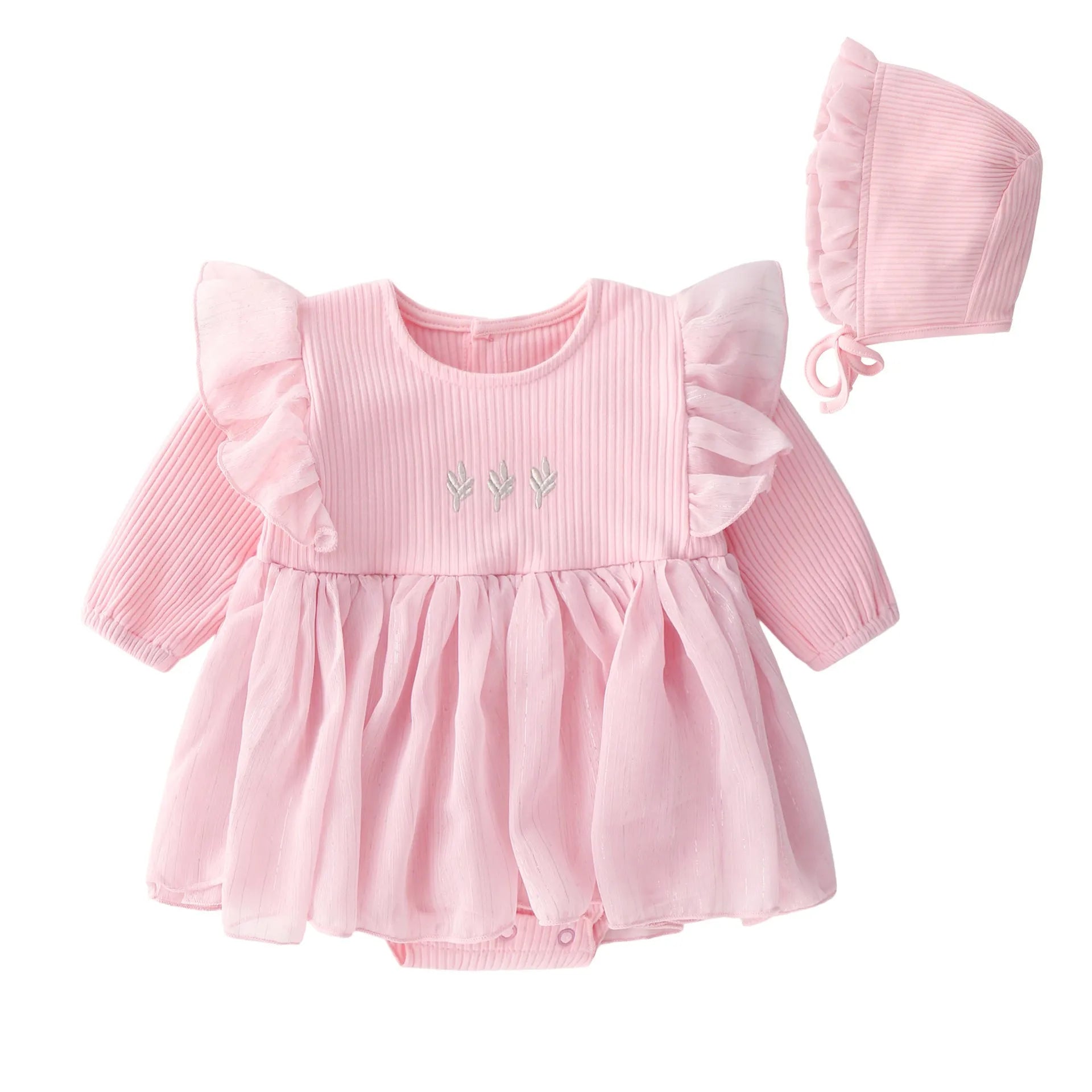Soft cotton baby princess fluffy dress in pink, red, or white colour for toddlers.