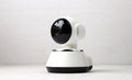 White WiFi wireless baby monitor camera with 720P HD, pan tilt, night vision, and two-way audio.
