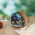 3D wooden carved night light bedside ornament in American style with soft glow