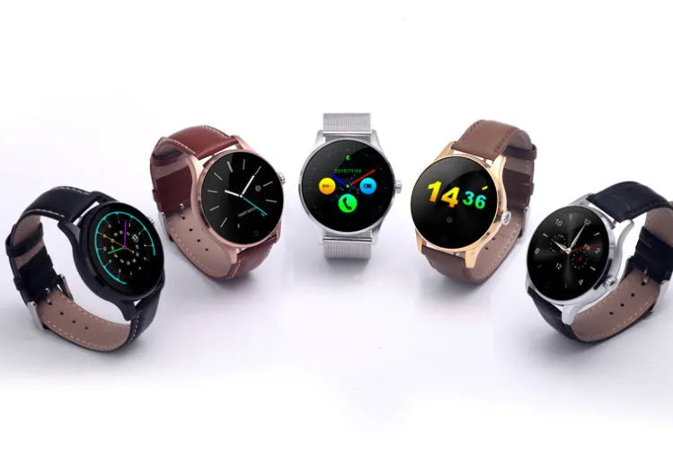 K88H smartwatch on wrist showing heart rate data on its 1.3-inch IPS screen.