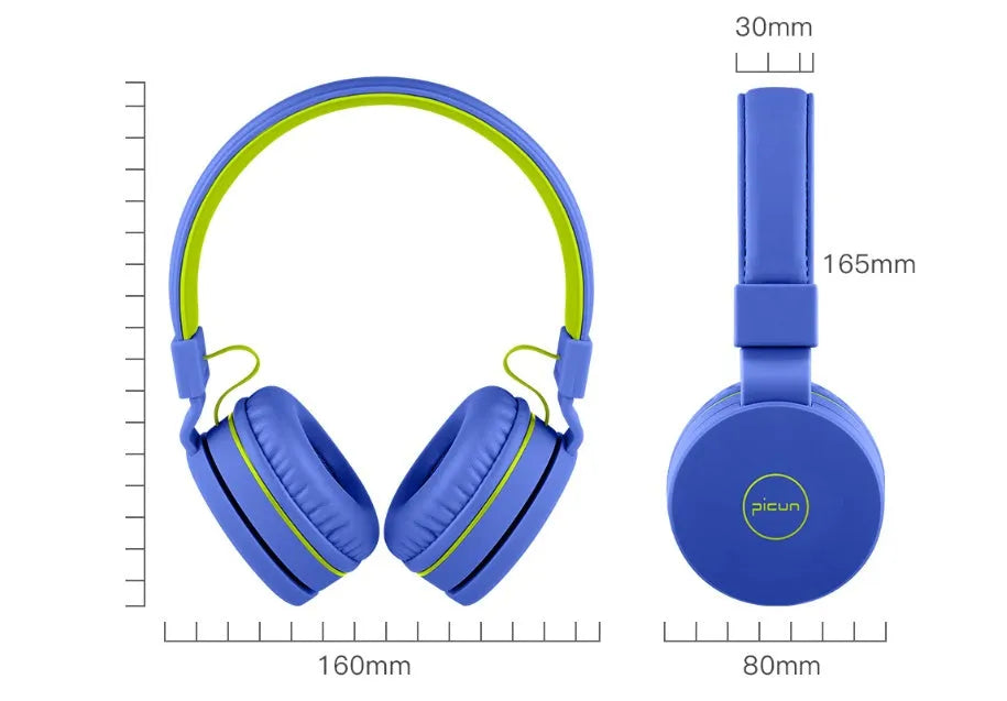 Bengoo C30 wired over-ear headphones with microphone in mint green colour with braided cable.