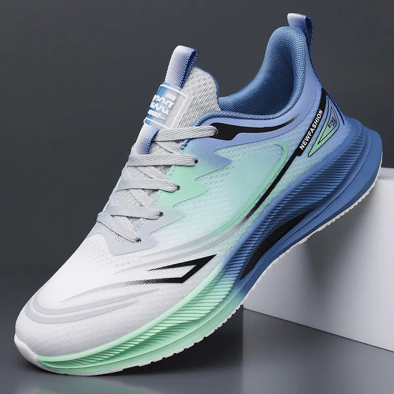 Men's black casual shoes with breathable mesh upper and rubber sole for summer wear