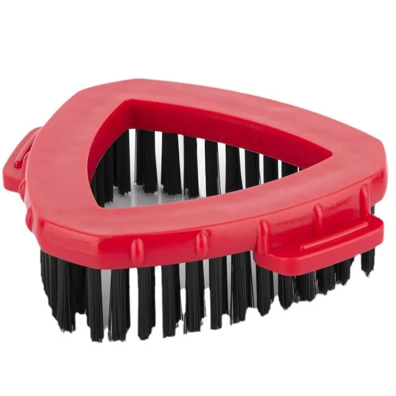Triangular replacement brush head with PP body and nylon bristles, 13cm x 10.9cm x 3.5cm