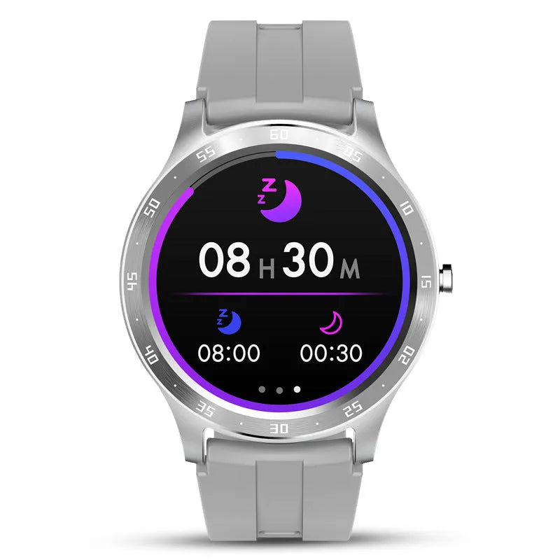 S20 smart sleep bracelet with colour screen on a wrist, showing health data display.