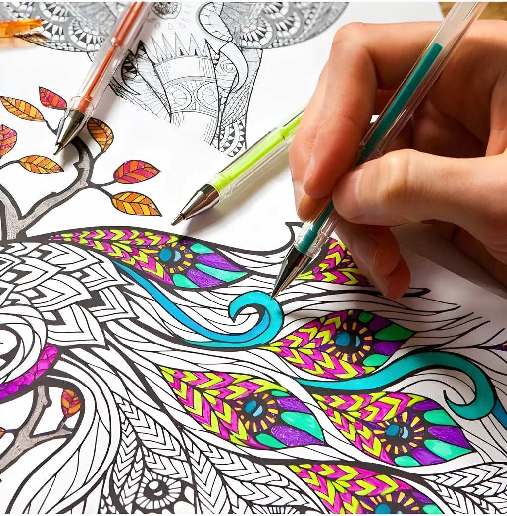 Colour gel pens with large 2.2mm ink reservoir available in 25 or 50 piece bulk packs