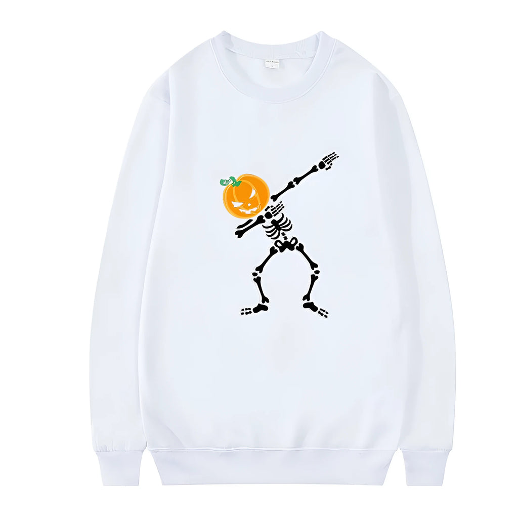 Women's printed long sleeve crew neck casual top in a cotton-polyester fabric blend.
