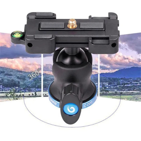 Black desktop tripod holding an iPhone, made from aluminium alloy and plastic, on a wooden table.