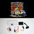 MOC modified LED lighting accessories set with corner repair shop theme for construction toys