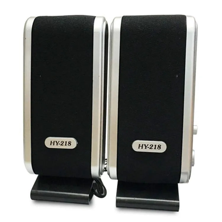 EastVita 2 pack silver grey USB computer speakers 6W each with ear jack on desk
