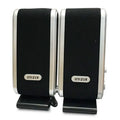 EastVita 2 pack silver grey USB computer speakers 6W each with ear jack on desk