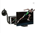 Black 12-inch mobile phone screen amplifier with adjustable bracket showing acrylic blue lens display