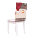 Christmas chair cover set with Santa Claus and snowman designs on dining chair