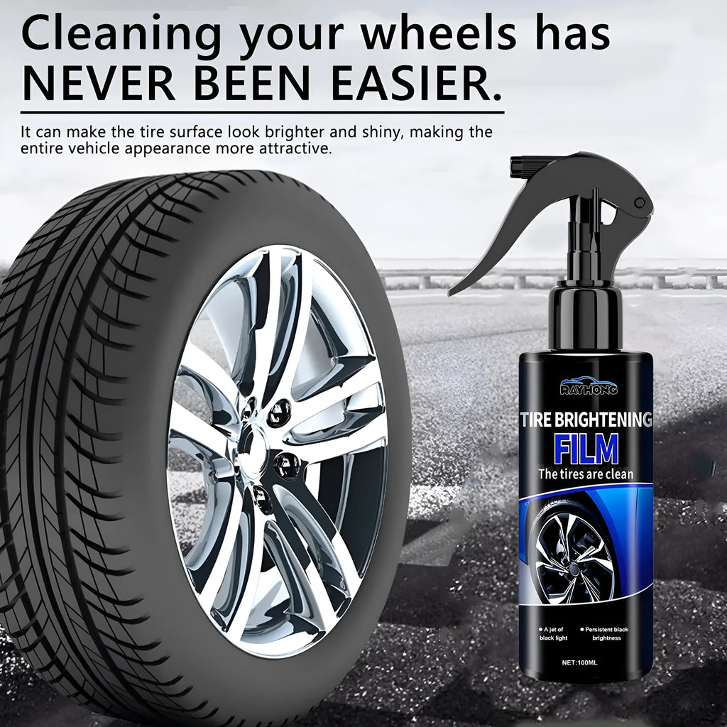 Car tire spray paint 100ml bottle with cleaning agent for tyre refurbishment and polishing