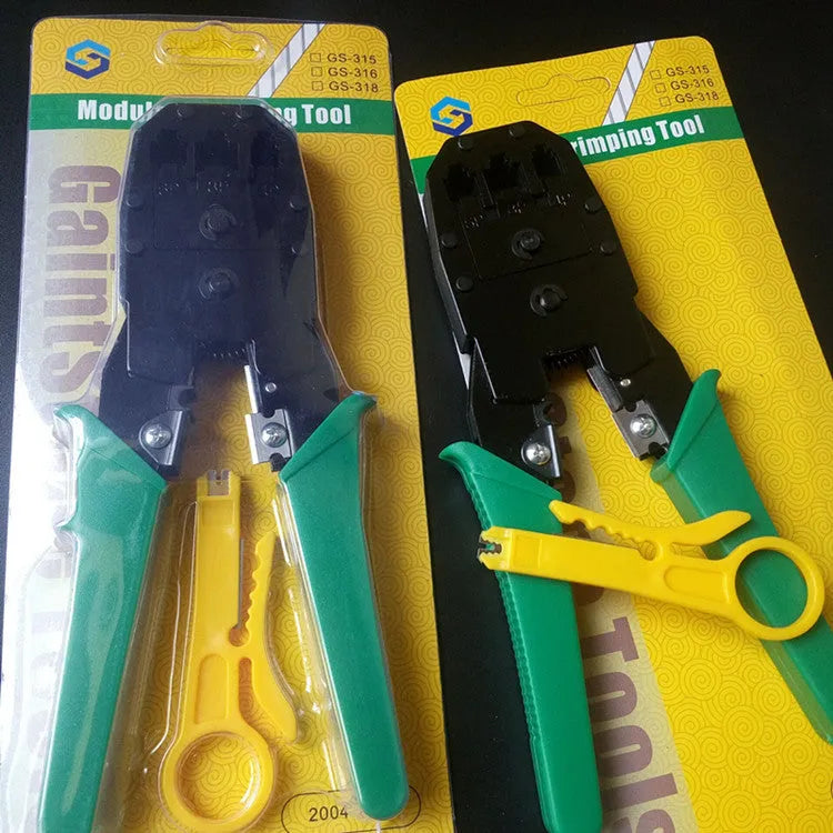 Multifunctional network cable pliers with stainless steel handle and 45# steel clamp head for cutting stripping and crimping