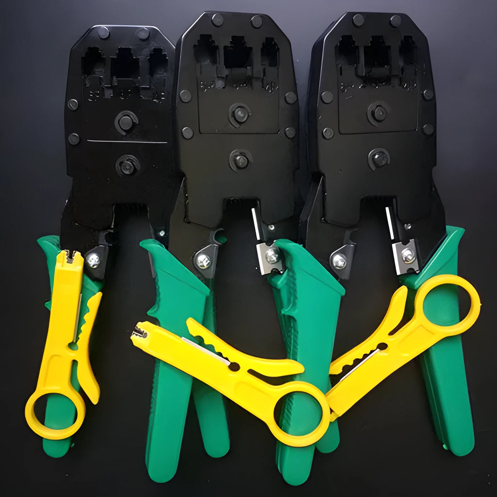 Multifunctional network cable pliers with stainless steel handle and 45# steel clamp head for cutting stripping and crimping
