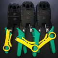 Multifunctional network cable pliers with stainless steel handle and 45# steel clamp head for cutting stripping and crimping