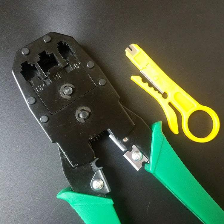 Multifunctional network cable pliers with stainless steel handle and 45# steel clamp head for cutting stripping and crimping