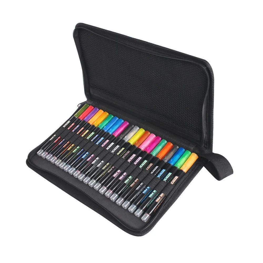 Double line pen colour hand account pen 21 colour set with plastic shell and water-based ink