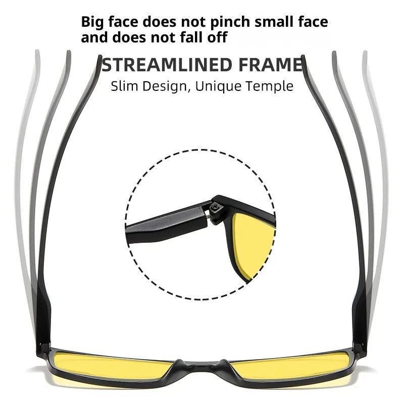 HD night vision anti-blue light glasses with black PC frame