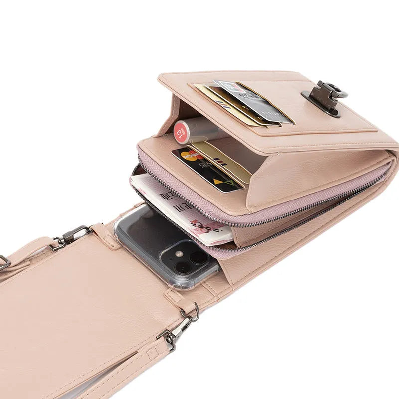 Rivet design solid colour crossbody bag for women in pink with vertical square shape and medium-long strap