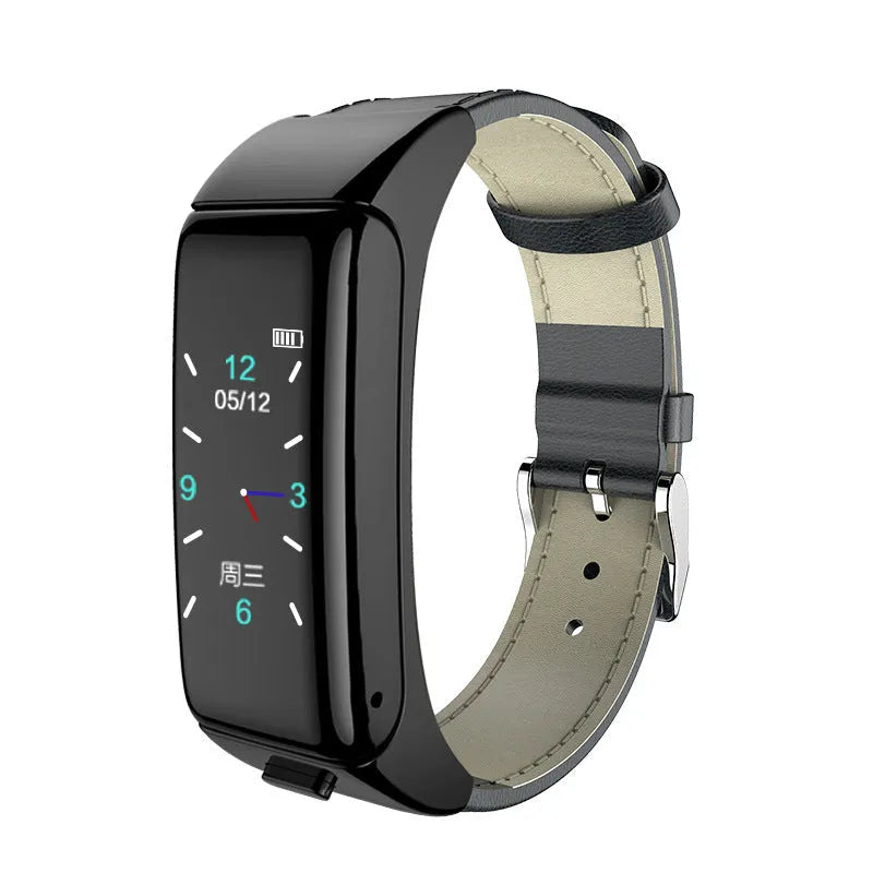 Bluetooth smart watch with call functionality and health tracking features on wrist