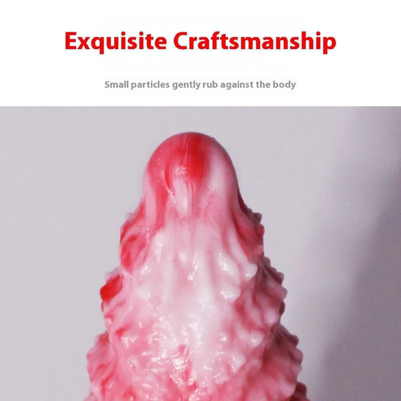 Pink Berserker shaped penis masturbation device for women in platinum silicone.