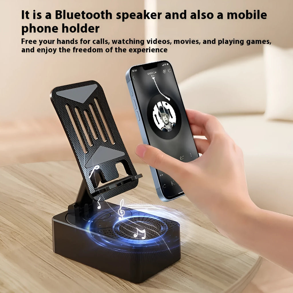 Smart rotating phone bracket Bluetooth speaker power bank three-in-one hollow stand holder in hollow bracket colour