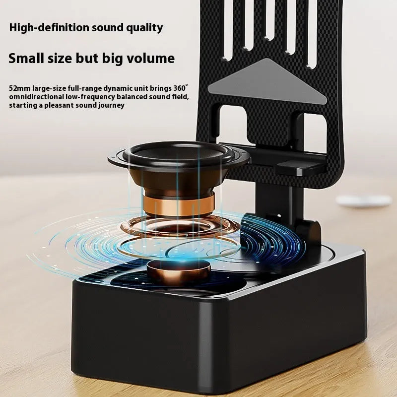 Smart rotating phone bracket Bluetooth speaker power bank three-in-one hollow stand holder in hollow bracket colour