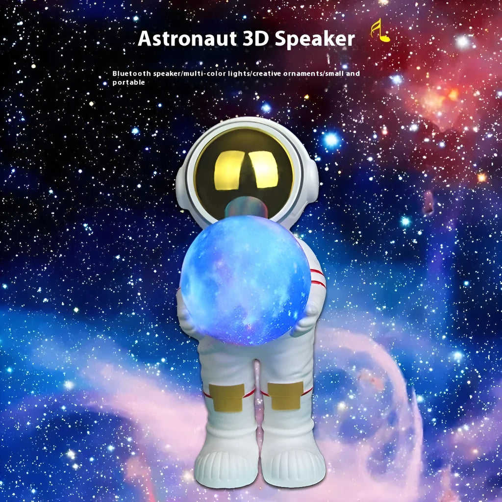Spaceman starry sky projection lamp with Bluetooth speaker in decorative housing