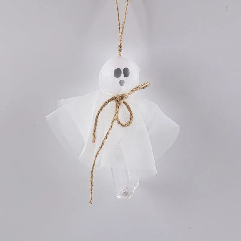 Halloween ghost LED lantern chain with 20 colourful battery-powered lights for haunted venue decoration