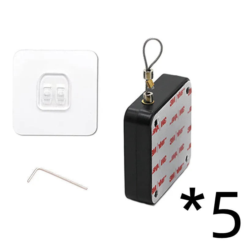 Automatic door closer with adhesive installation for sliding and glass doors in black or white