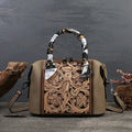 Genuine leather vintage messenger bag in black, red, or grey with internal organiser pockets.